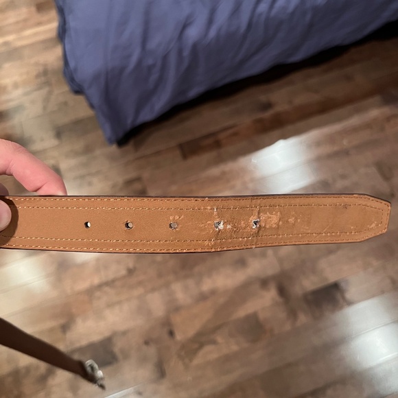 Nike G-Flex Brown Leather Belt Men’s Size 34 – Silver Buckle Stretch-Fit Golf / - Picture 5 of 7